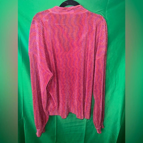 Zara Metallic Blouse size Large - Picture 6 of 9